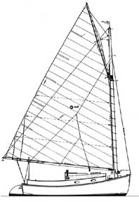 21-foot catboat drawing