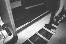 Portside leeboard extended