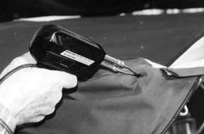 Burning a hole through fabric with a soldering gun