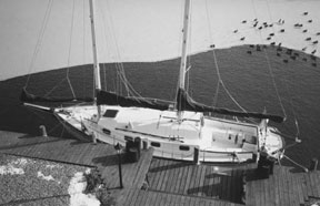 Boat is protected from ice by a water-agitation motor