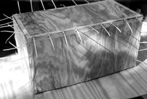 Stitch pieces together with heavy monofilament line