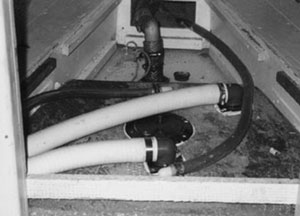 Tank installed with connections