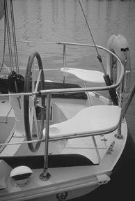 Two seats on the aft rail