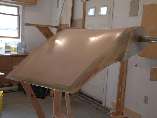 After shaping the foam with saws, surform tools and sandpaper ...
